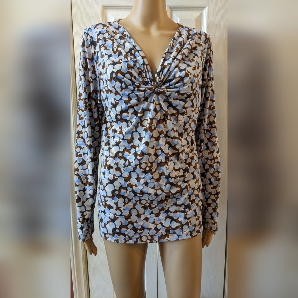 Pre-owned New York & company stretch long sleeve shirt, size large, TG